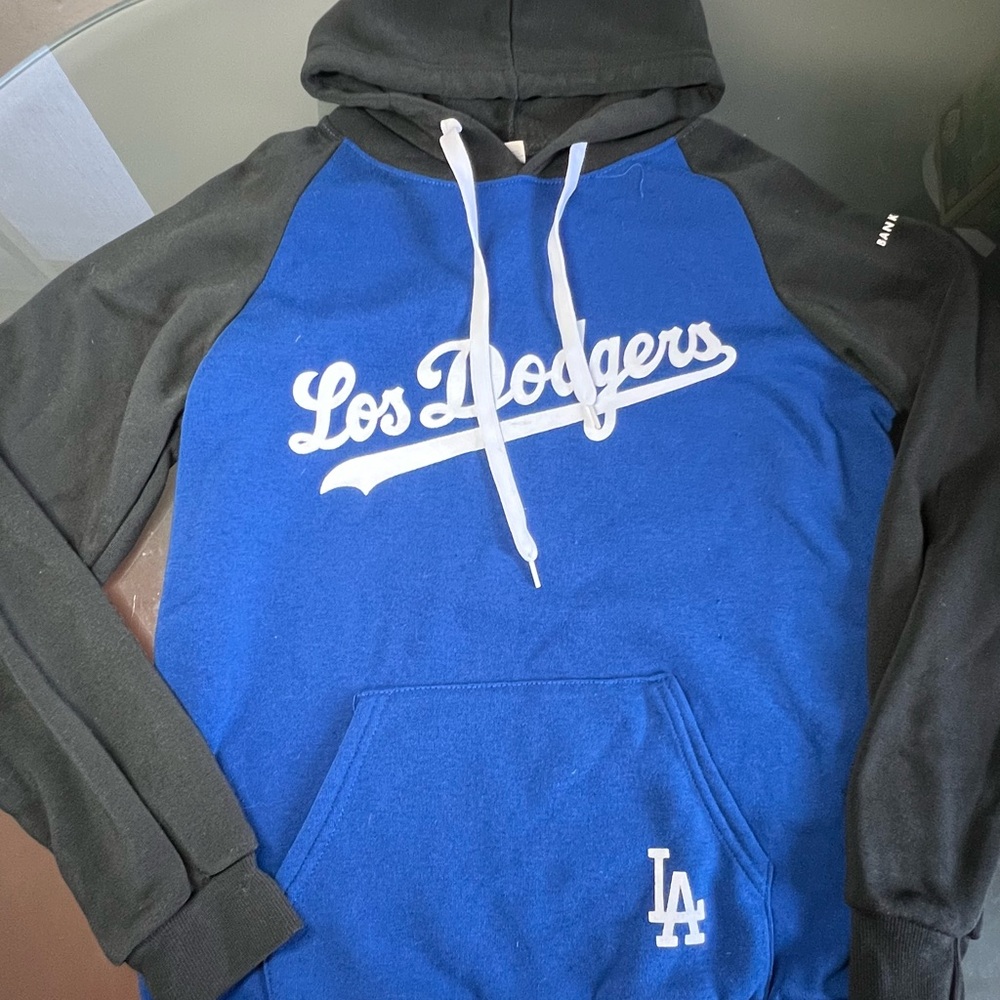 Blue and Black Los Dodgers Hoodie